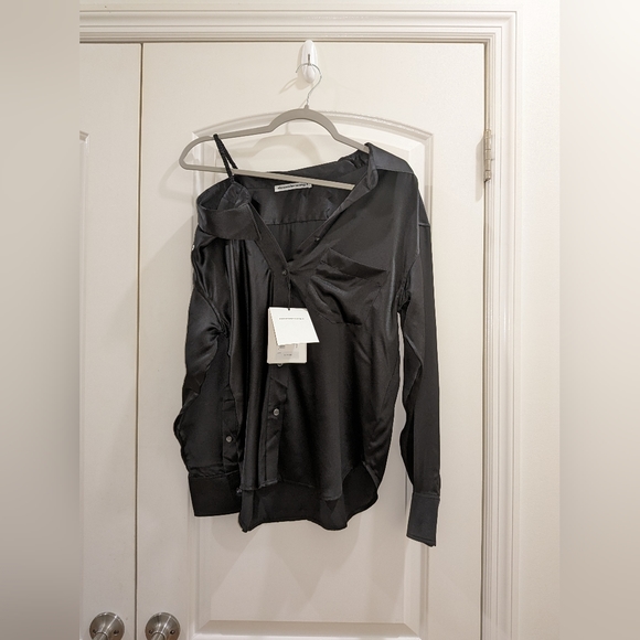 15. NWT ALEXANDER WANG OFF THE SHOULDER TOP WITH SCRUNCHIE STRAP SIZE XS - Picture 8 of 8